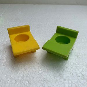 Fisher Price Little People Green and Yellow School Desks, Play Family School 70s